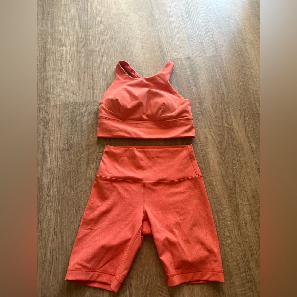 Orange Athletic Crop Top and Shorts Set
Lululemon
Comes with pads